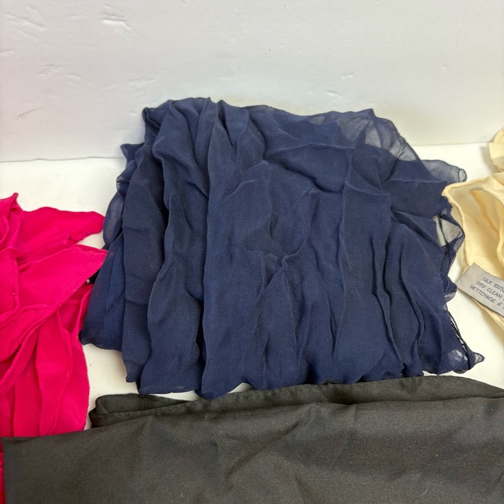 Vintage Lot of 7 Scarves Silk Polyester Made in Italy Cejon Assorted Colors - Picture 4 of 11
